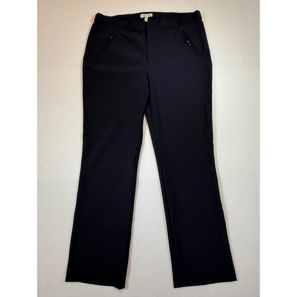 Rebecca Taylor Black Pants Size 12 Career Dress Zipper Pockets Womens
